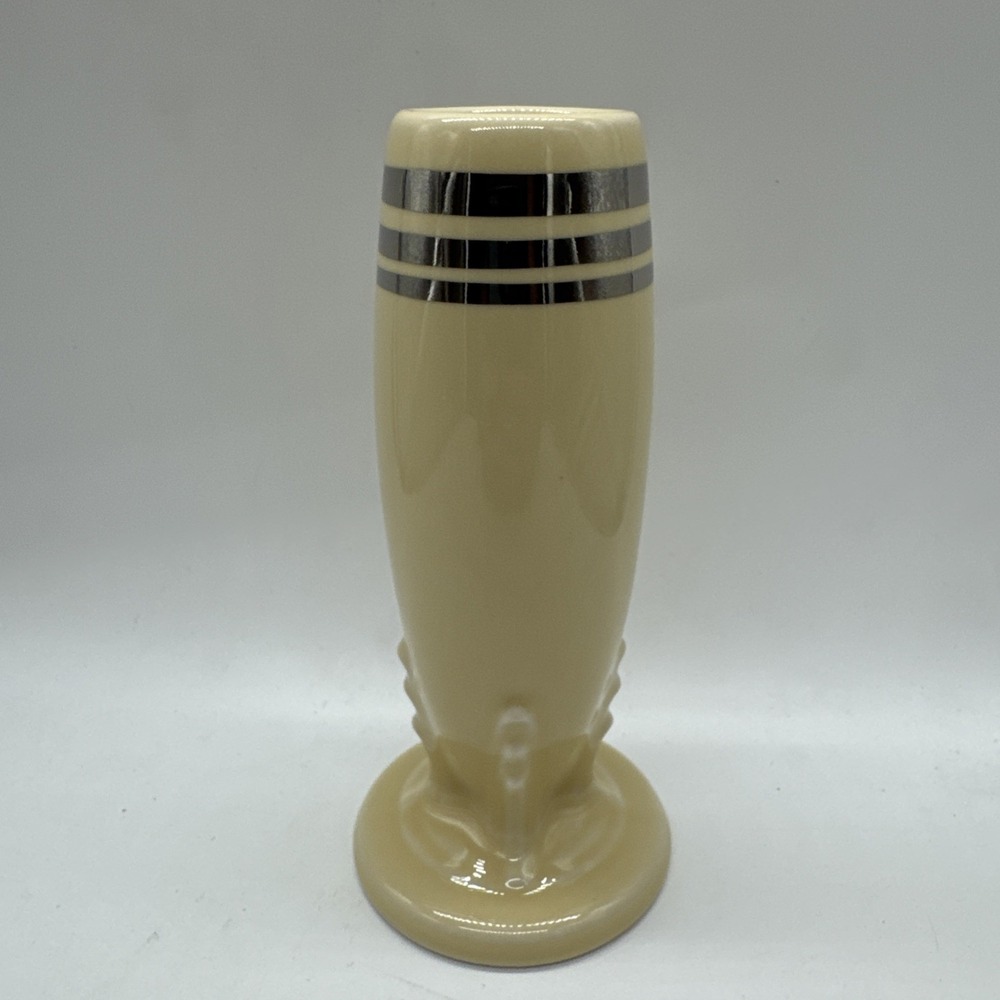 HLCCA exclusive 2018 platinum stripe FIESTA 6" BUD VASE ivory New